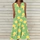 thumbnail image 1 of TaTaai Womens Strap Design V Neck Sleeveless Casual Summer Dress Loose Fit Maxi Length Beach Vacation Sundress Gift, 1 of 5
