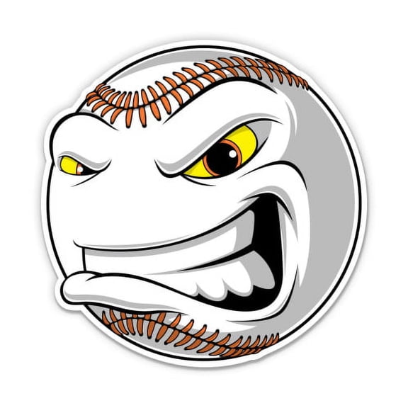 Baseball Ball Fierce - 3" Vinyl Sticker - For Car Laptop I-Pad Phone Helmet Hard Hat - Waterproof Decal