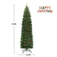 thumbnail image 2 of Gymax 7.5Ft Pre-Lit Pencil Christmas Tree Hinged Artificial Slim Tree w/ LED Lights, 2 of 10
