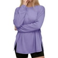 thumbnail image 3 of Luvrsol Womens Tunic Tops Oversized Long Sleeve Workout Tshirts with Side Slit Fall Gym Casual Loose Tees for Daily Fitness Tunic Tops, S-3XL, 3 of 7