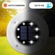 thumbnail image 2 of Paquete de 4 luces solares de suelo, 8 luces LED de disco con energía solar, iluminación de césped de paisaje impermeable para exteriores, para jardín, terraza, pasarela, camino de patio (wh, 2 of 4