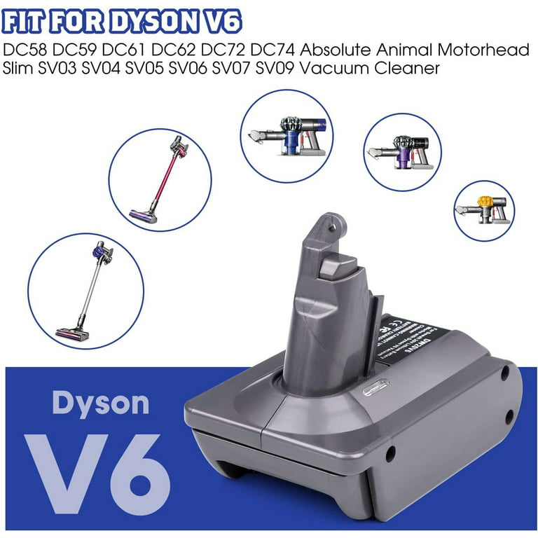 21.6V V6 Batterie Lithium Battery for Dyson DC62 DC59 DC58 SV03 SV04 SV09  V6 Animal Motorhead V6 Absolute Fluffy Vacuum Cleaner