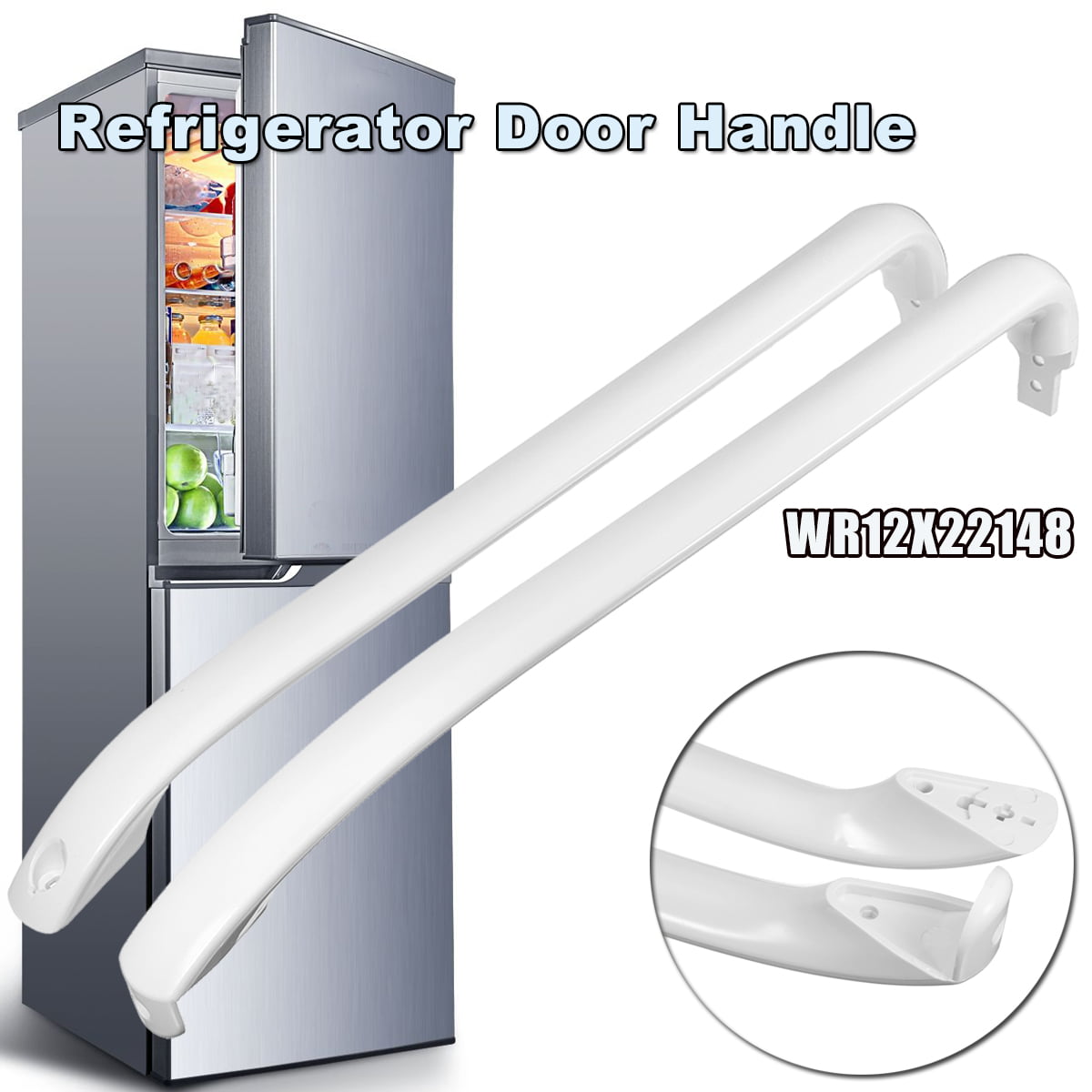WR12X22148 Door Handles Set for General Electric GTH18GBDCRWW Freezer 
