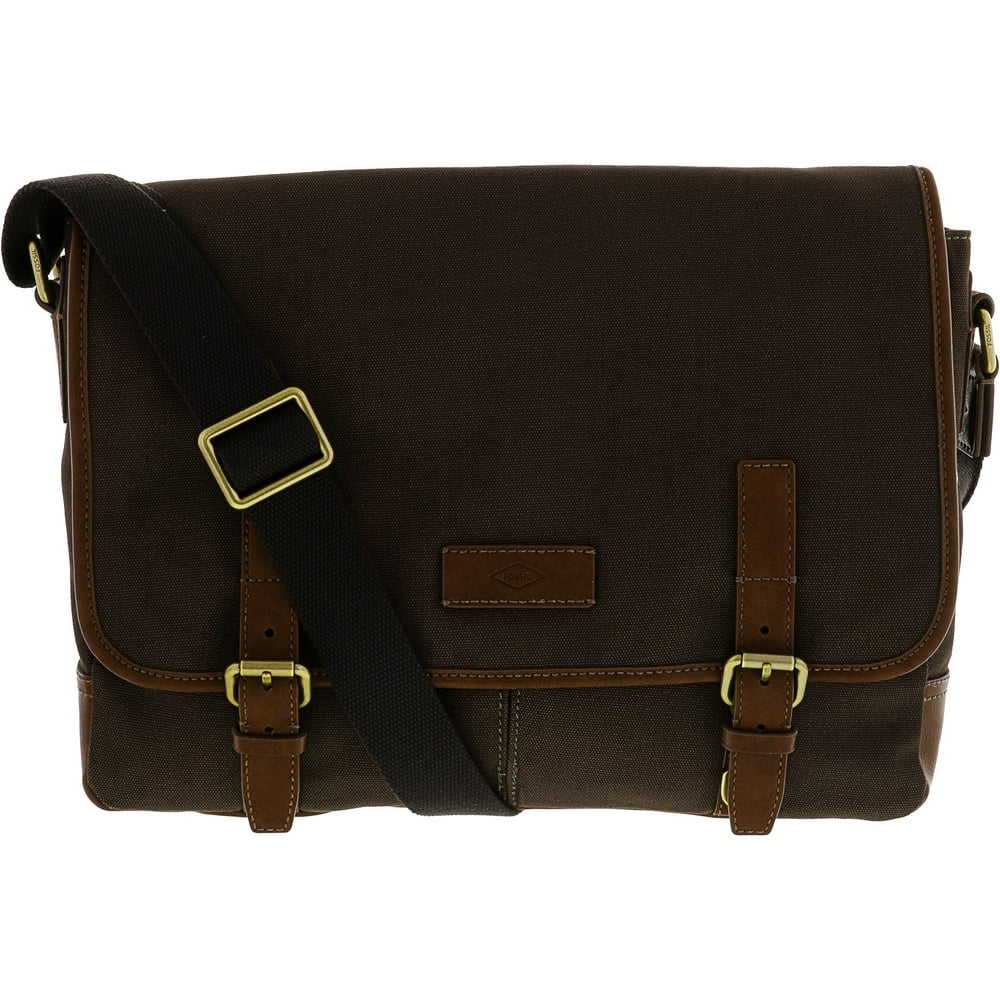 Fossil Fossil Men's Graham Canvas Messenger Bag Brown