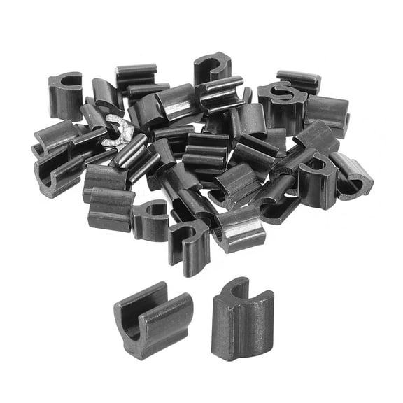 40Pack Zipper Slider Retainers - #10 Top Stoppers for Zippers Replacing, Metallic Black