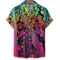 thumbnail image 4 of Camisa con estampado 3D de células biológicas coloridas para hombre, camisas hawaianas de verano, blusas holgadas de manga corta para calle, blusa con botones y solapa para calle, 4 of 5