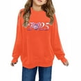 thumbnail image 1 of Chandails en Molleton pour Petites Filles 2025 Coton Manches Longues Col Rond Chandail-Over Chemise pour Enfants Orange, 1 of 5