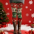 thumbnail image 2 of Gyexs Womens Christmas Leggings Funny Santa Reindeer Lined Tights Soft Cozy Pajamas Pants Women's Fashion #07 Red & Size L, 2 of 5