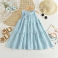 thumbnail image 2 of Solid Color Summer Dress for Girls Sleeveless Ruffle Elegant Dresses Toddler Girl Outings and Daily Wear, 2 of 6