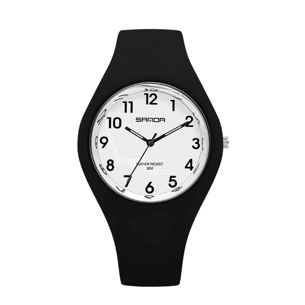 Reloj Analógico Mujer Correa Silicona Esfera Grande Impermeable 30M Deportivo Casual