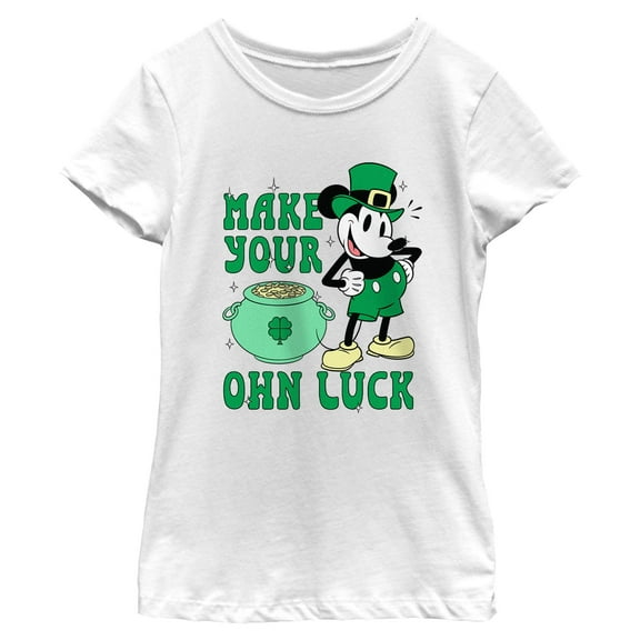 Girl's Mickey & Friends Make Your Own Luck Graphic T-Shirt