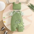 thumbnail image 6 of Kogui Boy Baby Outfit Sets Newborn Outfit Baby Boy 2Pcs Summer Clothes Infant Short Sleeve Letter Romper and Waffle Shorts Sets 0 3 6 9 12 18 24 Months (Green,12-18 Months), 6 of 7