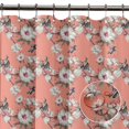 thumbnail image 6 of S4Sassy Orange Floral & Kingfisher Bird Water Repellent Bath Shower Curtain With Roller Rings Hook-60 x 75 Inch, 6 of 6