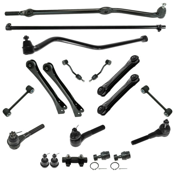 TRQ 19pc Steering Suspension Kit Control Arms Tie Rods Track Bar Sway Bar Links PSA60170