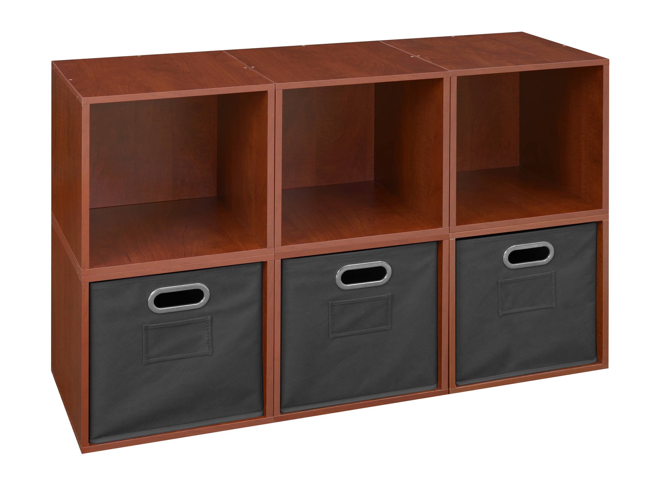 Niche Cubo Storage Set - 6 Cubes and 3 Canvas Bins- Cherry/Grey ...