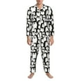 thumbnail image 3 of Naloa Cartoon Penguin Men’s Pajamas Set - Long Sleeve Button Down Sleep Shirt and Pajama Bottoms Sleepwear Set-XX-Large, 3 of 7