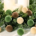 thumbnail image 4 of 16pc Christmas Balls 2.4'' Velvet Cloth Plush Balls Ornament Beige/Brown/White/Blue/Green For Christmas Party Decoration, 4 of 7