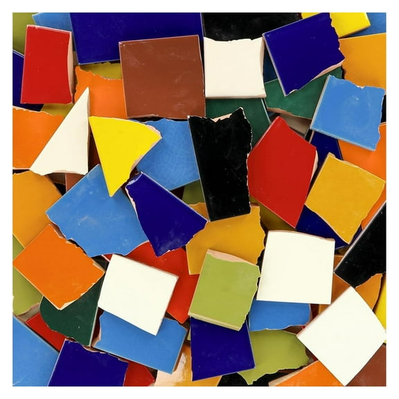 10 Pounds of Broken Talavera Mexican Ceramic Tile in Mixed Solid Colors