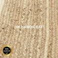 thumbnail image 2 of DN HANDICRAFT Bohemian Boho Rug Indoor Carpet Scalloped Natural Handmade White Reversible Jute Area Rug (5x5 Sq Feet), 2 of 5