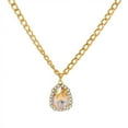 thumbnail image 4 of Retro Micro-set Zircon Water Drop Pendant Necklace Light Luxury Rhinestone Collarbone Chain Necklace Women, 4 of 9