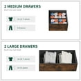 thumbnail image 5 of TrailBlaze Tall Dresser for Bedroom, Vertical Dresser with 5 Fabric Drawers and 2-Tier Open Shelves, Chest of Drawers with Hanging Racks for Living Room, Small Space, Rustic Brown, 5 of 7