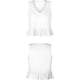 thumbnail image 5 of Camiseta sin mangas estilo babydoll con escote en V, dobladillo con volantes y peplum para mujer, 5 of 7