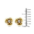 thumbnail image 6 of Gem Stone King Vintage Yellow Gold Tone Rose Shape 4MM White Cubic Zirconia CZ Stud Earrings for Women, 6 of 6