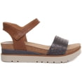 thumbnail image 2 of Josef Seibel Clea 09 Women's Leather Ankle Strap Platform Sandal In Blue Size 10, 2 of 6