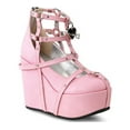 thumbnail image 2 of 5" Wedge PF Cage Bootie, Back Metal Zip - Pink Vegan Leather, 8, 2 of 2
