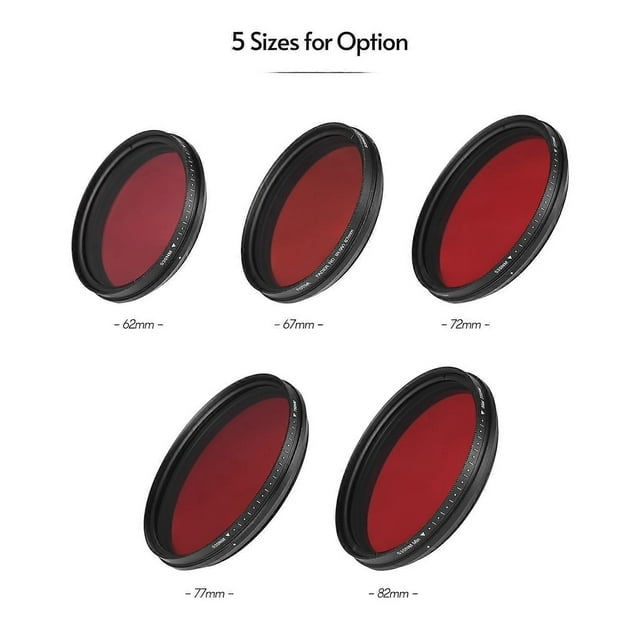 FOTGA 62mm Adjustable Infrared Filter IR Pass X-Ray Lens Filter Variable from 530nm to 750nm Compatible with Canon Nikon Sony DSLR Camera