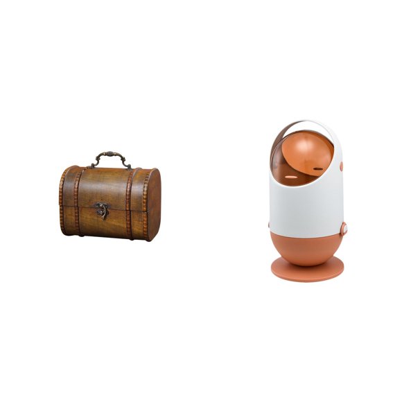 Estuche organizador de joyas,Organizador de joyas de madera para mujeres,hombres y niñas,Caja de almacenamiento decorativa con tapa abatible para guardar objetos pequeños.,Cubo de basura,Cubo