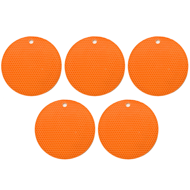 5 almohadillas aislantes antideslizantes de nido de abeja, naranja, panal (desnudo) Adepaton CPB-DE-WX642-7