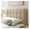 Beige, variant on Tufted Button Linen Fabric Upholstered Twin Headboard in Beige