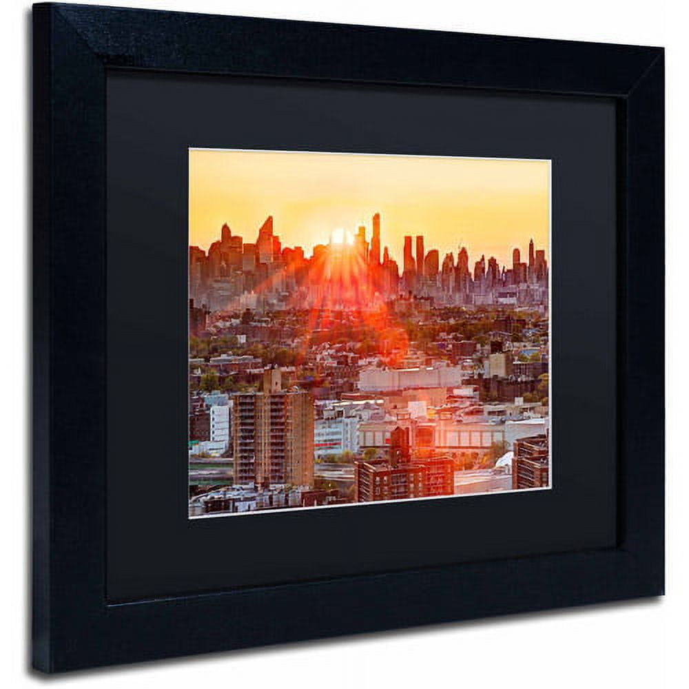 Trademark Fine Art "Midtown Sunset" Canvas Art by David Ayash, Black Matte, Black Frame