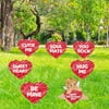 Follure Valentine's Day Decorative Outdoor Garden Lawn Yard Sign With 8 Wooden Stakes
