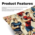 thumbnail image 2 of Football Luxurious Velvet Chair Pillow Covers Set with Unique Patterns for Bed and Throw Pillows - Sizes 16x16, 18x18, 20x20 Inches for Various Occasions - Set of 2 Items, 2 of 6