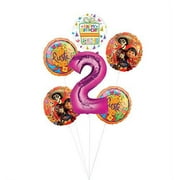Coco Party Supplies 2nd Birthday Fiesta Balloon Bouquet Decorations - Pink Number 2