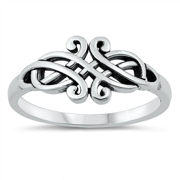 Oxidized Celtic Knot Infinity Eternal Ring .925 Sterling Silver Band Jewelry Female Male Size 12