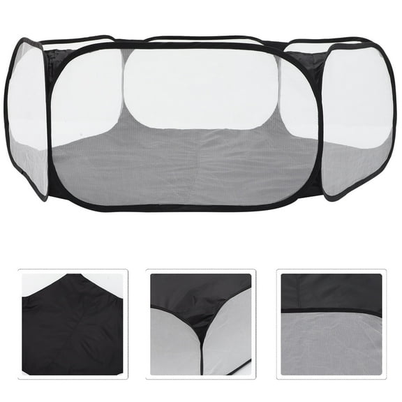 NIAIZEK Foldable Black Pet Playpen Indoor Small Animal Safety Fence for Dogs Cats and Puppies