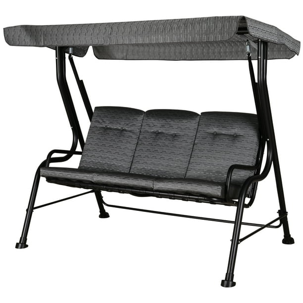 Outsunny Outdoor Patio Porch Swing Bench with Included Adjustable Shade