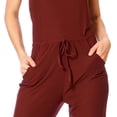 thumbnail image 4 of Palazzo Jumpsuit Mujer Largo Moda Casual Vino Manga Corta 360056 vino CH Incógnita 360056, 4 of 5