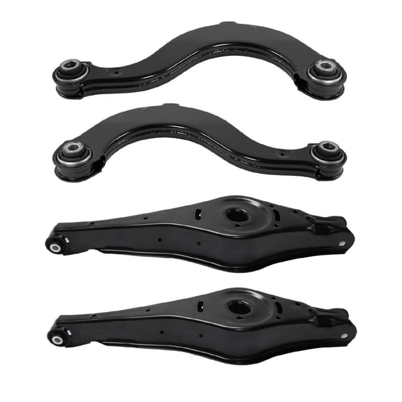 AutoShack Rear Control Arms with Bushings for Volkswagen, Jetta 2005-2018 Passat 2006-2010, 2012-2022 Tiguan 2009-2017 Beetle 2012-2019, AWD FWD L4 1.4L 1.8L 1.9L 2.0L L5 2.5L V6 3.6L, 4-Piece Kit