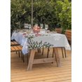 thumbnail image 2 of Outdoor Tablecloth with Umbrella Hole and Zipper, Grey Christmas Snowman Rectangle Table Cloth 60x84 Inch Waterproof Tablecloth, Winter Xmas Tree Snowflakes Picnic Table Cover for Patio Camping, 2 of 7