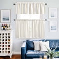thumbnail image 2 of Cream Striped Kitchen Curtains Sets for Windows 36 Inch Length, Modern Farmhouse Cream White Stripes Rod Pocket Window Treatments Tier Curtains and Valances Set for Bedroom/Bathroom, 2 of 8