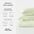 thumbnail image 4 of Duvet Cover Set - Ultra Soft & Breathable - Sage Rugged Striped for Twin Size Bedding by Comfort Canopy, 4 of 13