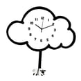 thumbnail image 1 of Reloj de pared de madera con forma de nube, sin tictac, pieza decorativa para espacios habitables. con péndulo, 1 of 9