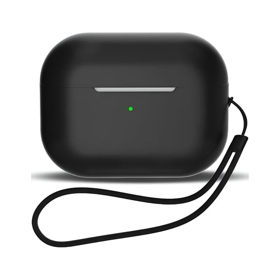 GJX 2026 New Airpods Pro 2Nd Gen Case with Silicone Lanyard,Full Protective Silicone Skin Accessories,Shockproof Cover for Airpods Pro 2022 2Nd Generation-Black