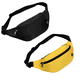 thumbnail image 1 of 2 paquetes de riñoneras para hombres y mujeres, riñonera deportiva impermeable para viajes, senderismo, correr, manos libres, amarillo + negro, 1 of 5
