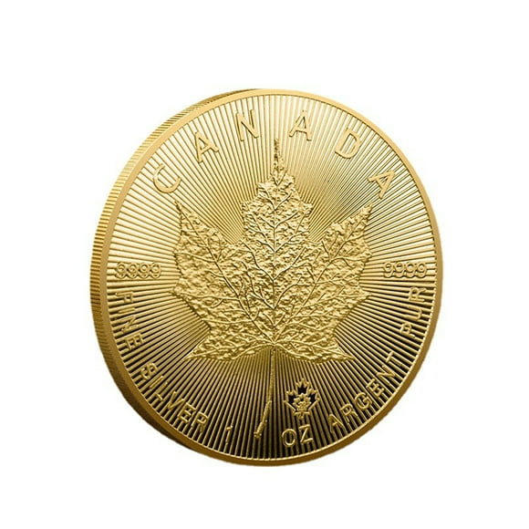 Gold-2022 Canadian Maple Leaf Gold/Silver Coin 2022 Maple Leaf  Coin European And American Queen Gold Coin Collection Gift