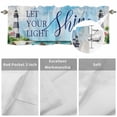 thumbnail image 3 of Kitchen Valances for Window, LET YOUR LIGHT Shine Light Filtering Rod Pocket Valance Curtain, Watercolor Ocean Beach Lighthouse Short Curtains Window Topper for Bedroom Bathroom Living Room 42x12in, 3 of 9